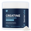 Bettervits Creatine Monohydrate Powder – 100% Pure Micronized Creatine 5g | Unflavoured Creatine Workout Supplement for Muscle Strength, Power & Growth | Vegan Creatine for Women & Men | 60 Servings