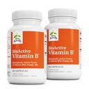 Terry Naturally BioActive Vitamin B - Aid Heart Health mit Bioactive B Vitamins - Ergänzung mit Folat & Calcium - B Complex Vitamin zur Unterstützung Nervous System Function - 60 Kapseln (Pack von 2)