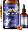 Kids Magnesium Glycinate Liquid Drops, Magnesium Drops for Kids, Calm & Relaxation Support with L-Theanine, Bedtime Routine & Calm, Relaxation Support, Strawberry Easy-to-Take Liquid Drops