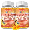 Magnesium Glycinate Gummies for Kids 4+, Sugar Free Peach & Mango, Magnesium Supplement with Multivitamin, Lutein, L-Theanine, Supports Sleep, Stress Relief, Muscle Health, Eye, Calm Mood, 120Cts