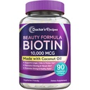 Arzt Rezepte Biotin 10.000 mcg, Haarwachstum, Gesunde Haut & Nägel, Energie Metabolismus, Vegetarisch-Friendly Biotin, mit Kokosöl, Non-GMO, 3 Monat Versorgung, 90 Vegetarische Softgels