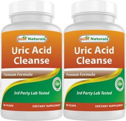 Best Naturals Uric Acid Cleanse Vitamine für Männer und Frauen - 90 Veggie Kapseln (90 Count (Pack von 2))