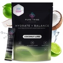 Instant Hydration Electrolytes Powder Packets with Magnesium & Salt – Zero Sugar Hydration Packets with 6 B Vitamins & Adaptogens – Coconut Lime Electrolyte Drink Mix – 30 Servings