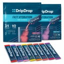 DripDrop Hydration - Elektrolyt-Pulver-Packets - Wassermelone, Berry, Zitronen, Orange, Frucht-Punch, Trauben, Erdbeer-Lemonade, Kirsche - 64 Count