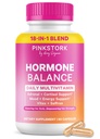 Pink Stork Hormone Balance Multivitamin for Women | 18-in-1 Vitex, Saffron, Ashwagandha, Magnesium | Mood, Energy, Cortisol, Adrenal Support | PMS, Perimenopause Support | 60 Vegan Capsules
