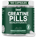 Bod Creatine Monohydrate Capsules – 45 Servings (4 Capsules = 5 g) – Ultra-Pure 200 Mesh Creatine Monohydrate – Strength, Power, Muscle Growth & Recovery