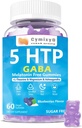 5-HTP GABA Gummies Blend 1700mg, Sugar-Free Calm Gummis mit L Theanin, Magnesium, Ashwagandha, Omega-3-6-9, Vitamin D3,B6 für natürliche Zzzs, Mood, Brain-Calm, Blueberry Flavor 60Count