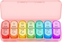 Wöchentliche Pille Organizer 2 Mal am Tag - PM Pille Organizer mit 7 täglichen Farb-Coded Small Cases, Morgen-und Nacht-Reise Pillen-Fälle für Vitamine, Medizin, & Beilagen