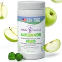 Magnesium Citrate Gummis - Zuckerfrei, Vegan und Non-GMO für bessere Schlaf und Entspannung - Kein Zuckeralkohol - Magnesium Supplement für Erwachsene, Jugendliche und Kinder - Grüner Apfel - 240 Chews