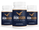 Iron Vision Capsule Supplement – IronVision Eye Support Multivitamin with Natural Ingredients (3 Pack-180 Capsules)