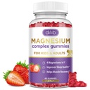 Magnesium Complex Gummies for Kids & Adults- Calm Chewable Gummies- Magnesium Glycinate, Taurate, Citrate, Malate, Supplement-Support Calm Stress Relief, Mood Vegan, Strawberry Flavor, 60 Gummies