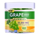 Grape Seed Extract Gummies | Getreide Seed Oil 25.000 mg 50x Original | >95% Polyphenole | #1 Getreide Seed Gummie in USA | Zucker Free Vegan | Getreide Flavor 60 ct