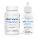 BIOTICS RESEARCH Gastrazyme™ & Bio K Mulsion™ – Digestive Support with Vitamin U Complex & Liquid Vitamin K1 for Bone Strength, Heart Health, Gut Lining & Healthy Blood Clotting- 90 tabs + 1fl oz