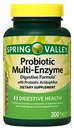 Spring Valley Probiotic Multi-Enzyme Digestive Formula Tablets, 200 ct + Daily Supplement Tracker Sticker