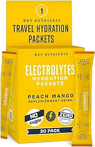 KEY NUTRIENTS Elektrolyte Pulver-Packets - Frische Pink Lemonade 40 Pack Hydration Packets - Travel Hydration Powder - Kein Zucker, keine Kalorien, Glutenfrei - Made in USA