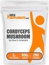 BulkSupplements.com Cordyceps Pilzextrakt Pulver - Cordyceps Sinensis, Pilzergänzung - Vegan & Glutenfrei, 2g pro Servierung, 500g (1.1 lbs) (Pack von 1)