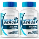 Neuro Serge Brain Supplements for Memory and Focus Capsules, Neuro Serge Advanced Formula Brain Health Support Pills Maximum Strength Nootropics NeuroSerge All Natural Support Reviews (2 Pack)