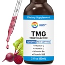 7c TMG Liquid Supplement 1000mg, Trimethylglycine Betaine Drops with Vitamin C, E, B6 & B12, Methylation & Homocysteine Metabolism Support, Liver & Cellular Energy Wellness, 2 fl oz