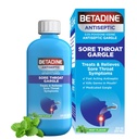 Betadine Antiseptic Medicated Gargle, Povidone-Iodine 0.5%, Treat and Relieve Sore Throat Symptoms, Temporär Reduziert Germs normalerweise gefunden in The Mouth, Mint Flavor, 8 FL OZ