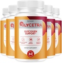 (5 Pack) Glycetra Capsules - Official Glycetra Advanced Glycogen Support Formula Vitamin Supplement Pills - Maximum Strength, Natural Glycetra for Overall Health & Wellness, 300 Capsules for 5 Months