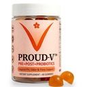 Proud·V - Vaginal Health Gummies - pH, Odor & Flora Support - Feminine Balance Wellness Formula - Hawaiian Pineapple - Vegan, Gluten-Free - 60 Gummies, 30 Servings