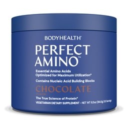 BodyHealth PerfectAmino Powder - BCAA und EAA Pulver für Vor- und Nacharbeit - Aminosäure Energy Drink für Männer und Frauen, um Lean Muskel und Erholung zu unterstützen - Schokolade - 30 Servietten