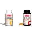 Jarrow BoneUp 360 Capsules & B-Right Optimized B-Complex 100 Veggie Capsules - Bone Support with 1000mg Calcium, Vitamin D3 & K2 and Cellular Energy B Vitamins