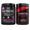 Zeal Naturals Electrolytes Powder 90 Servings (Black Cherry) + Creatine Monohydrate Powder 72 Servings