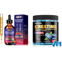 Wellness Bundle: Powerful Creatine Monohydrate Gummies for Muscle & 5-in-1 Magnesium Glycinate Drops for Sleep and Stress Relief. from Gym to Bedtime.