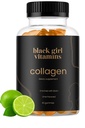 Schwarze Mädchen Vitamine - Kollagengummis für Haare, Haut und Nagel Unterstützung, mit Vitamin C, Vitamin E und Biotin, Glutenfrei, (Lemon), 60ct
