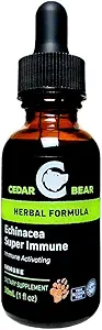 Cedar Bear Echinacea Super Immune Blend eine flüssige Kräuterergänzung, die Ihr Immunsystem erhöht, um die Erhaltung der weißen Blutzellaktivität und andere Immunfunktionen zu helfen 1 Fl Oz