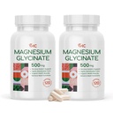 Magnesium Glycinate 500mg Supplement Capsules, High Absorption- Gentle Form,Highly Purified Magnesium Mineral Supplements for Women & Men, Made in USA (2 Bottles)