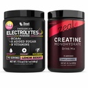Zeal Naturals Electrolytes Powder 90 Servings (Lemon Berry) + Creatine Monohydrate Powder 72 Servings