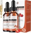 Magnesium Glycinat Flüssigkeitstropfen, 1000 mg flüssige Magnesiumergänzung mit Bromelain, Vitamin B6 C D, High Absorption Magnesium Complex für Nacht, Muskel & Energie Unterstützung, 1 Fl Oz (Pack von 2)