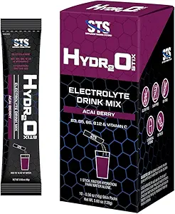 STS Hydro Stix Hydration Pulver-Packets Acai Berry Elektrolyt Ersatz Single Serving Easy Open - 10 Pack (16 Gramm)