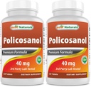 Best Naturals Policosanol 40mg 120 Tablets - Promotes Healthy Cardiovascular Function* (Pack of 2)