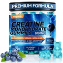 Creatine Monohydrate Gummies 8000mg for Men & Women, Sugar Free Creatine Gummy with L-Taurine, BCAA 2:1, B12＆6, for Muscle Growth, Energy Boost & Recovery, Vegan,120 Count