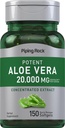 Piping Rock Aloe Vera Kapseln 20000mg | 150 Softgels | Konzentrate Extraktergänzung | Non-GMO, Glutenfrei