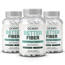 Bios Ocean Better Fiber - Daily Fiber Supplement - Weicher Hocker für Effortless Bowel Bewegungen - mit Psyllium Hulk und Slippery Elm - 3 Flaschen