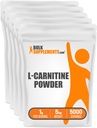BulkSupplements.com L-Carnitin Pulver - Carnitin-Ergänzung, Aminosäure-Ergänzung - Unflavored & Glutenfrei, 1g pro Servierung, 1kg (Pack von 5) (11 lbs)
