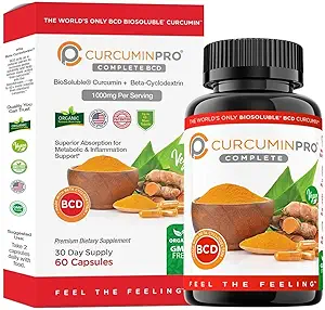 CurcuminPro Complete – Hohe Absorption Turmeric Supplement. Protein-Powered Turmeric Curcumin Kapseln mit BioSoluble Curcumin für maximale Effektivität. Natural Curcumin Supplement (60 Count)