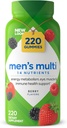 Vita Men's Adult Gummy Multivitamin Supplement for Men, Berry Flavored, A, C, D, E, B6, B12, Daily, 220 Count, 110 Day Supply