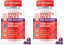SmartyPants Kids Immunity Elderberry Gummies: Kids Immune Support Supplement, Vitamin C, Vitamin D, Vitamins B6 & B12 and Zinc, Gluten Free, Elderberry Flavor, 60 Count (30 Day Supply) (Pack of 2)