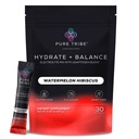 Instant Hydration Electrolytes Powder Packets with Magnesium & Salt – Zero Sugar Hydration Packets with 6 B Vitamins & Adaptogens – Watermelon Hibiscus Electrolyte Drink Mix – 30 Servings