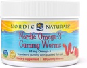 Nordic Naturals Nordic Omega-3 Gummy Worms, Erdbeere - 30 Gummy Worms - 63 mg Total Omega-3s mit EPA & DHA - - 30 Servietten
