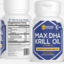Antarktis Krill Öl Supplement - DHA EPA Omega 3 Supplement mit Antioxidant Astaxanthin - Omega 3 Fischöl zur Unterstützung von Gehirn, Herz und Gelenkgesundheit - 60 Krill Öl SoftGels