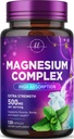 Magnesium Complex - 500mg per Serving Best Blend of Glycinate, Citrate, Malate & Oxide - Supports Sleep, Muscle, Bone & Heart Health - High Absorption, Chelated Supplement, Made in USA - 120 Capsules