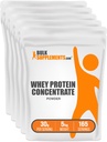 BulkSupplements.com Whey Protein Concentrate Powder - Whey Protein Powder Supplement, Unsweetened, Unflavored & Gluten Free, 30g per Serving, 1kg (Pack of 5) (11 lbs)