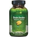 Irwin Naturals Brain Awake Enhanced Mental Performance, Erhöhter Fokus, Verbesserung der Klarheit und Konzentration - Leistungsstarke Nootropic Booster mit L-Theanin, Bacopa, MCT & InnovaTea - 60 Liquid Softgels