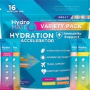 HydroMATE Elektrolyt Pulver Variety Pack Hydration Packets Low Sugar 16 Count